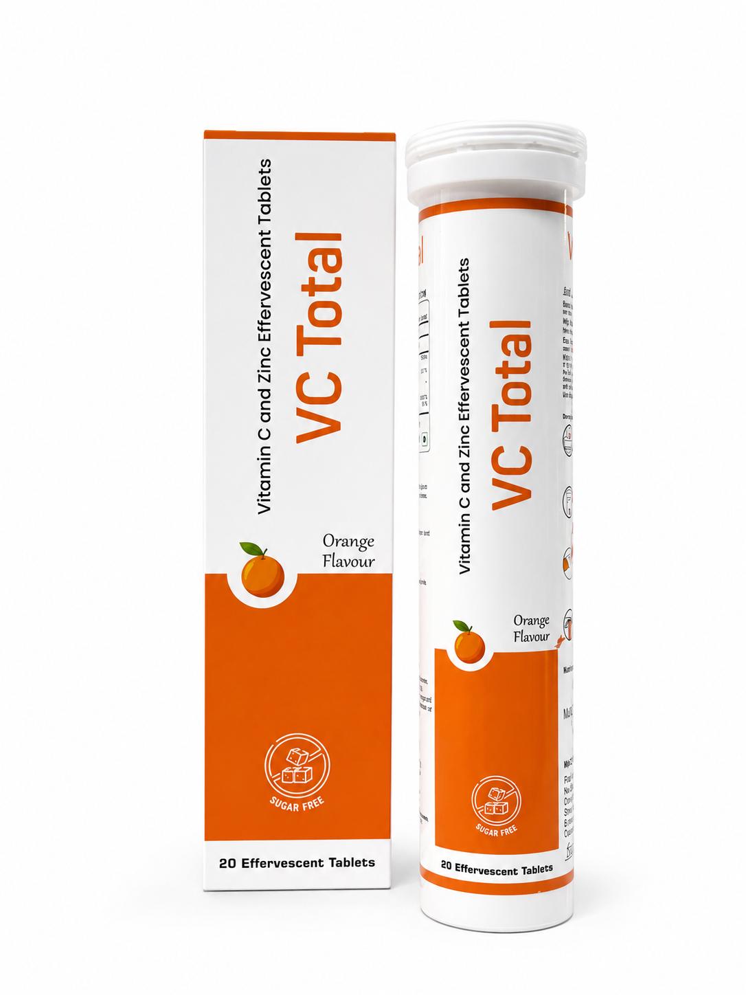 VC Total — Vitamin C + Zinc · Orange · Sugar Free